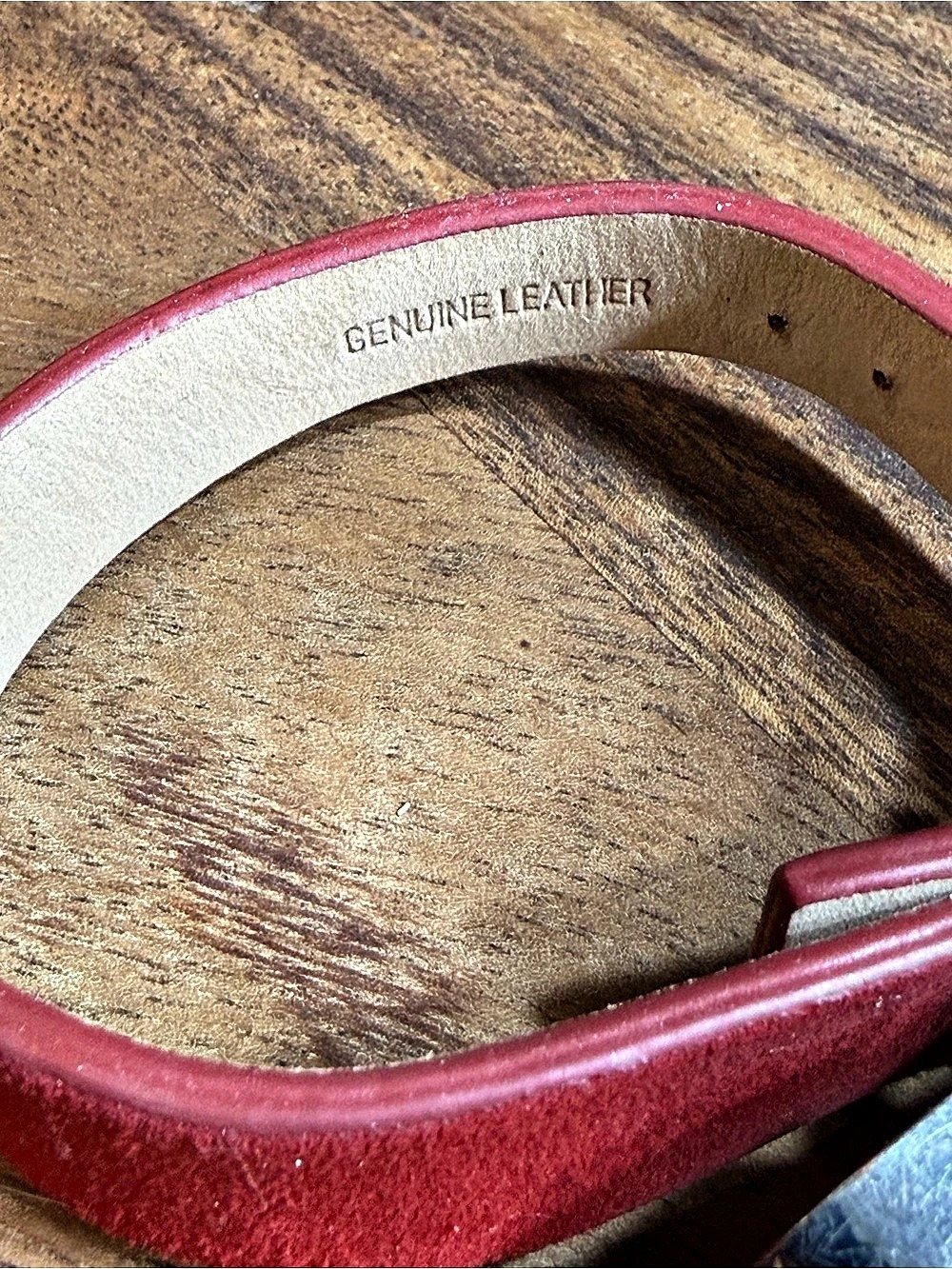 Rustic Cuff Red Leather Belt - Picture 4 of 4